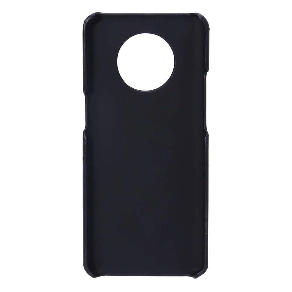 OnePlus 7T Onsala Imiteret Læder Cover m. Kortlomme - Sort
