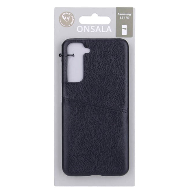Samsung Galaxy S21 FE (5G) Onsala Collection Læder Cover m. Kortlomme - Sort