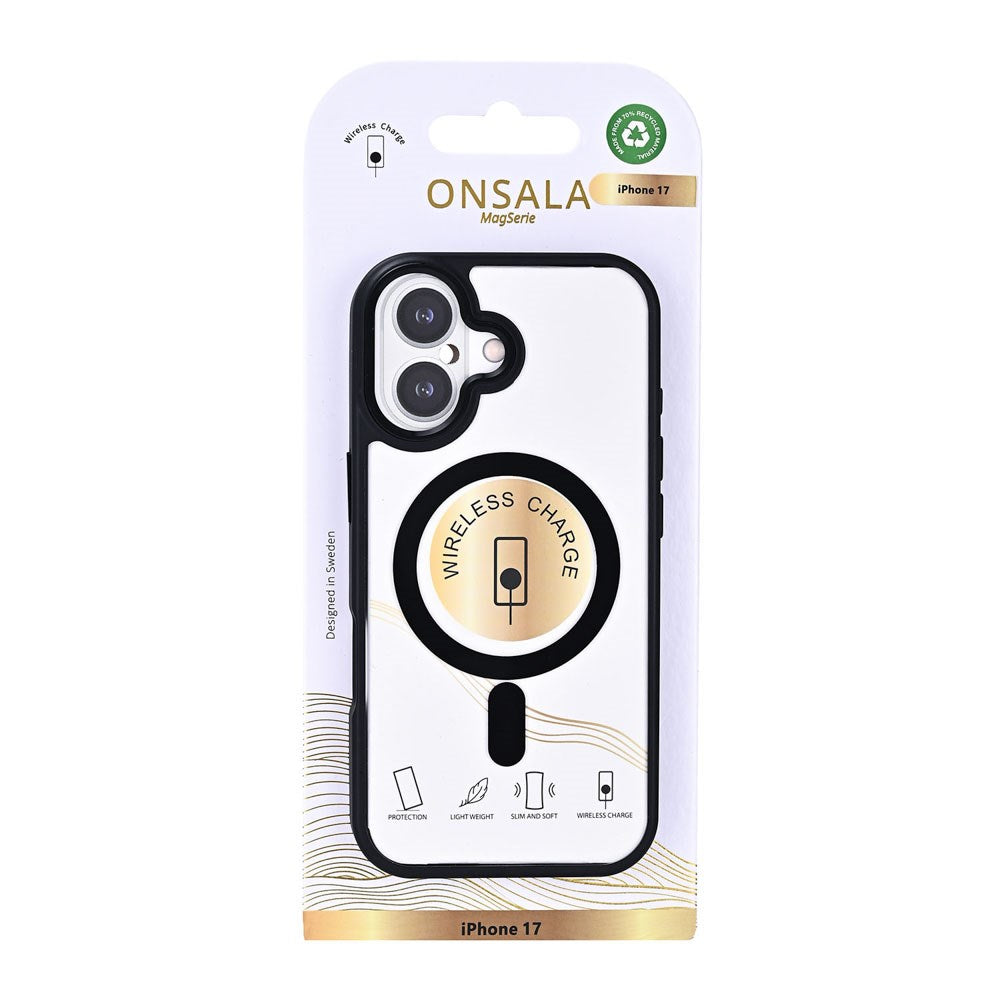 iPhone 17 Onsala Bumper Case - MagSafe Kompatibel - Gennemsigtig / Sort