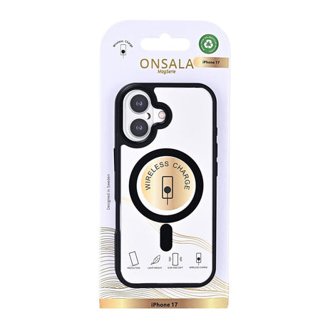 iPhone 17 Onsala Bumper Case - MagSafe Kompatibel - Gennemsigtig / Sort