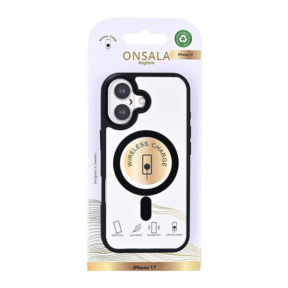 iPhone 17 Onsala Bumper Case - MagSafe Kompatibel - Gennemsigtig / Sort