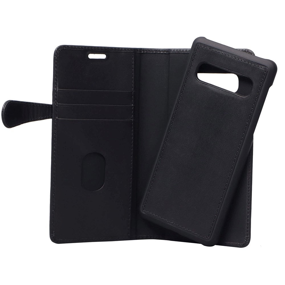Samsung Galaxy S10+ (Plus) Buffalo 2-i-1 Ægte Læder Flip Cover - Sort