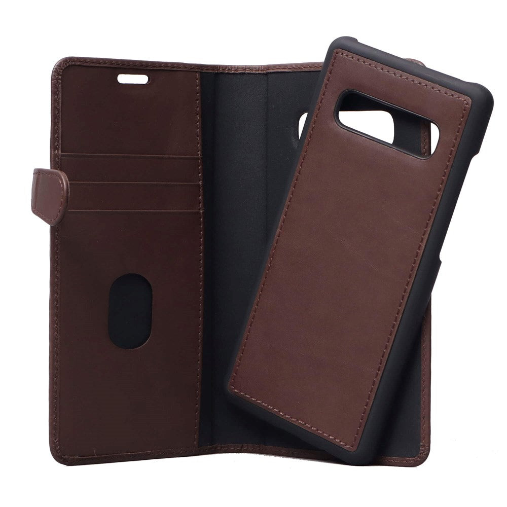 Samsung Galaxy S10+ (Plus) Buffalo 2-i-1 Ægte Læder Flip Cover - Brun