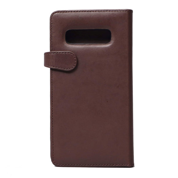 Samsung Galaxy S10+ (Plus) Buffalo 2-i-1 Ægte Læder Flip Cover - Brun