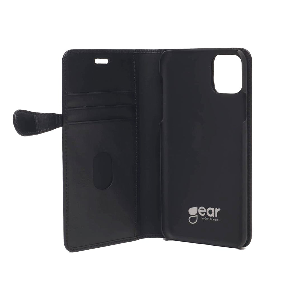 iPhone 11 Buffalo Wallet Ægte Læder Magnet Cover m. Pung Sort