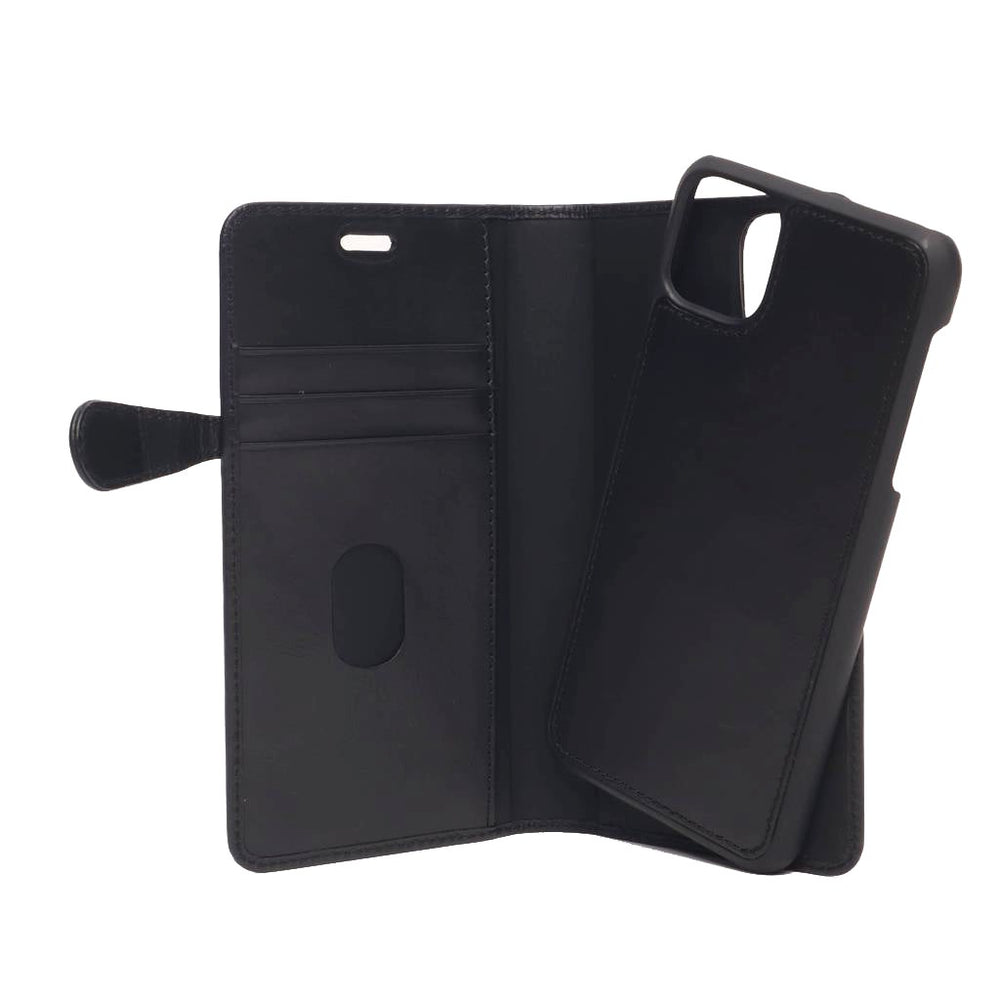 iPhone 11 Buffalo Wallet Ægte Læder Magnet Cover m. Pung Sort