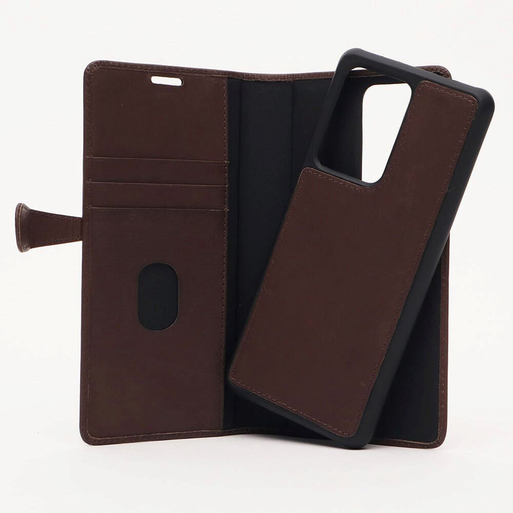 Samsung Galaxy S20 Ultra Buffalo 2-i-1 Ægte Læder Flip Cover - Brun