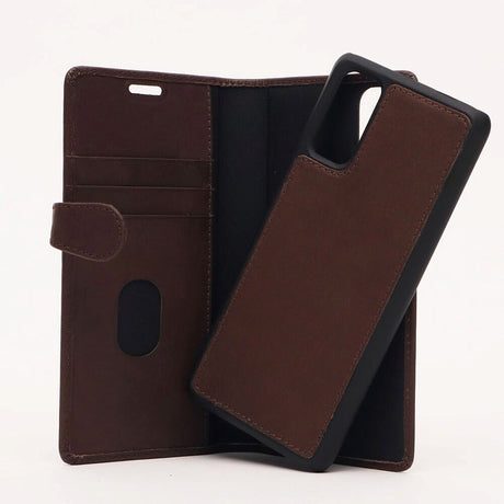 Samsung Galaxy S20 Buffalo 2-i-1 Ægte Læder Flip Cover - Brun