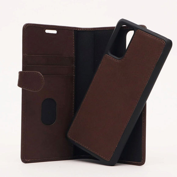 Samsung Galaxy S20 Buffalo 2-i-1 Ægte Læder Flip Cover - Brun