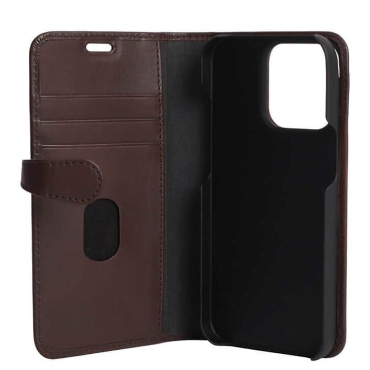 iPhone 13 Pro Buffalo 2-in-1 Wallet Ægte Læder Magnet Cover m. Pung - Brun