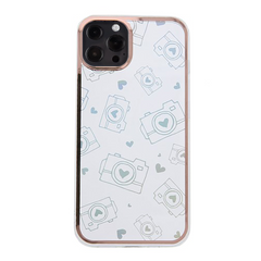 iPhone 13 Pro Hybrid Plastik Cover m. Holografisk Print - Kamera Motiv - Gennemsigtig