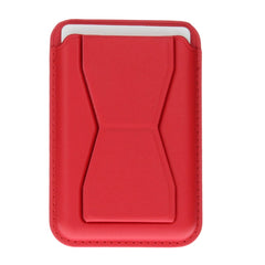 Læder Kortholder m. Ståfunktion - Rød