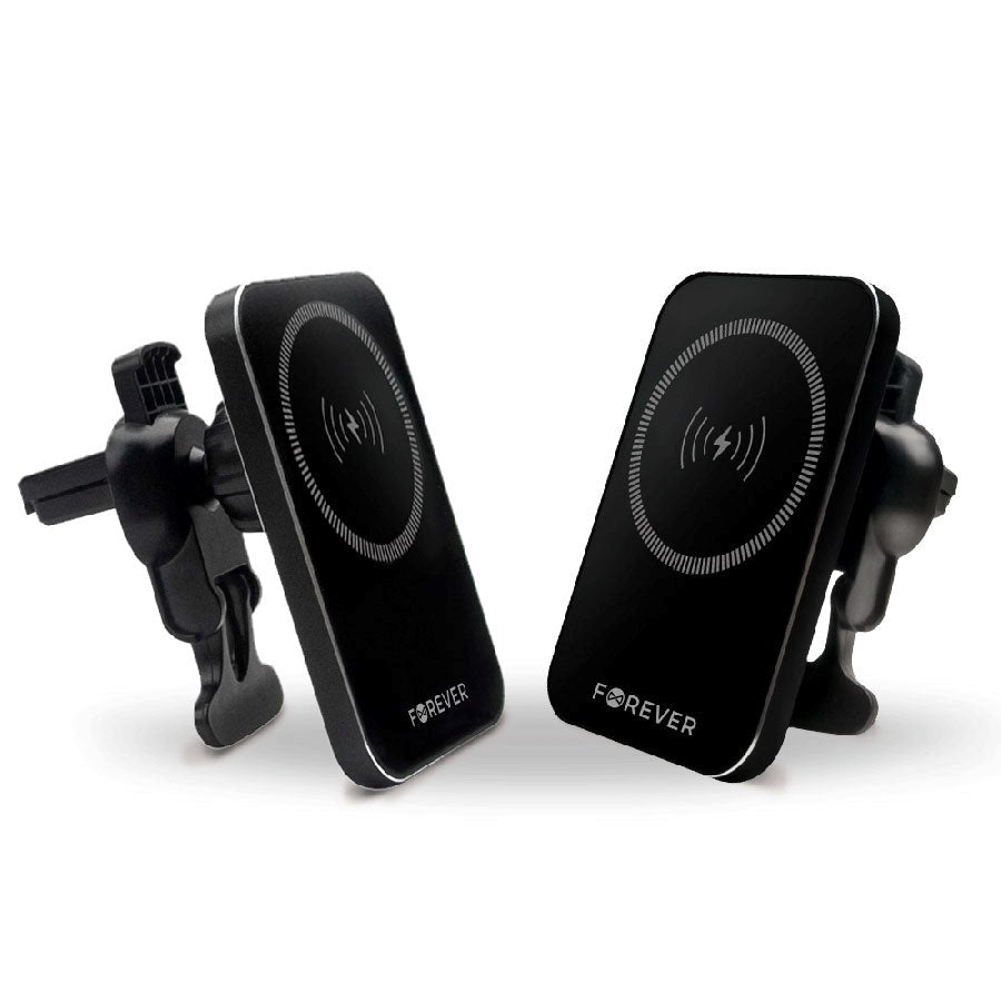 Forever MACH-100 Magnetisk Mobilholder til Ventilation m. Trådløs Opladning 15W - Sort