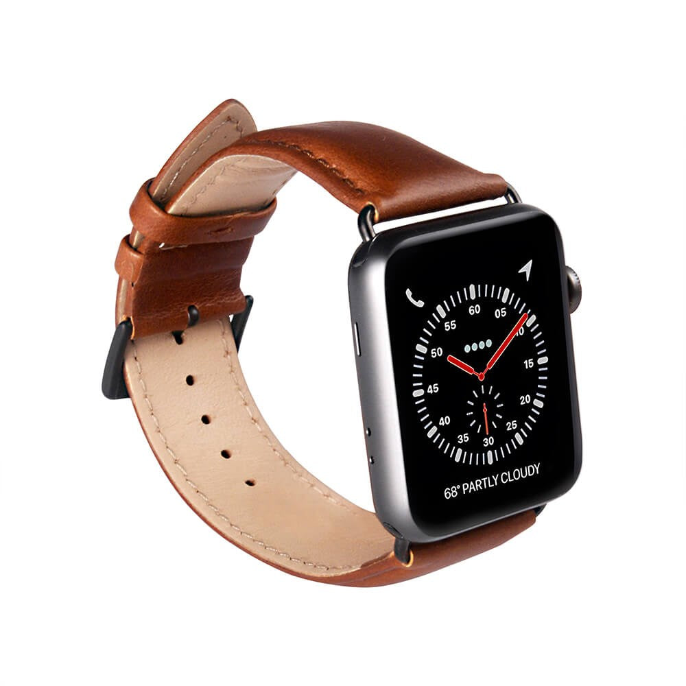 Apple Watch (42/44/SE/45/46/49mm) Buffalo Ægte Læder Rem - Brun