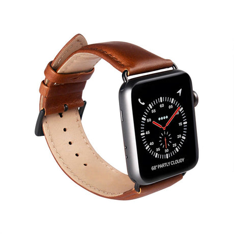 Apple Watch (42/44/SE/45/46/49mm) Buffalo Ægte Læder Rem - Brun