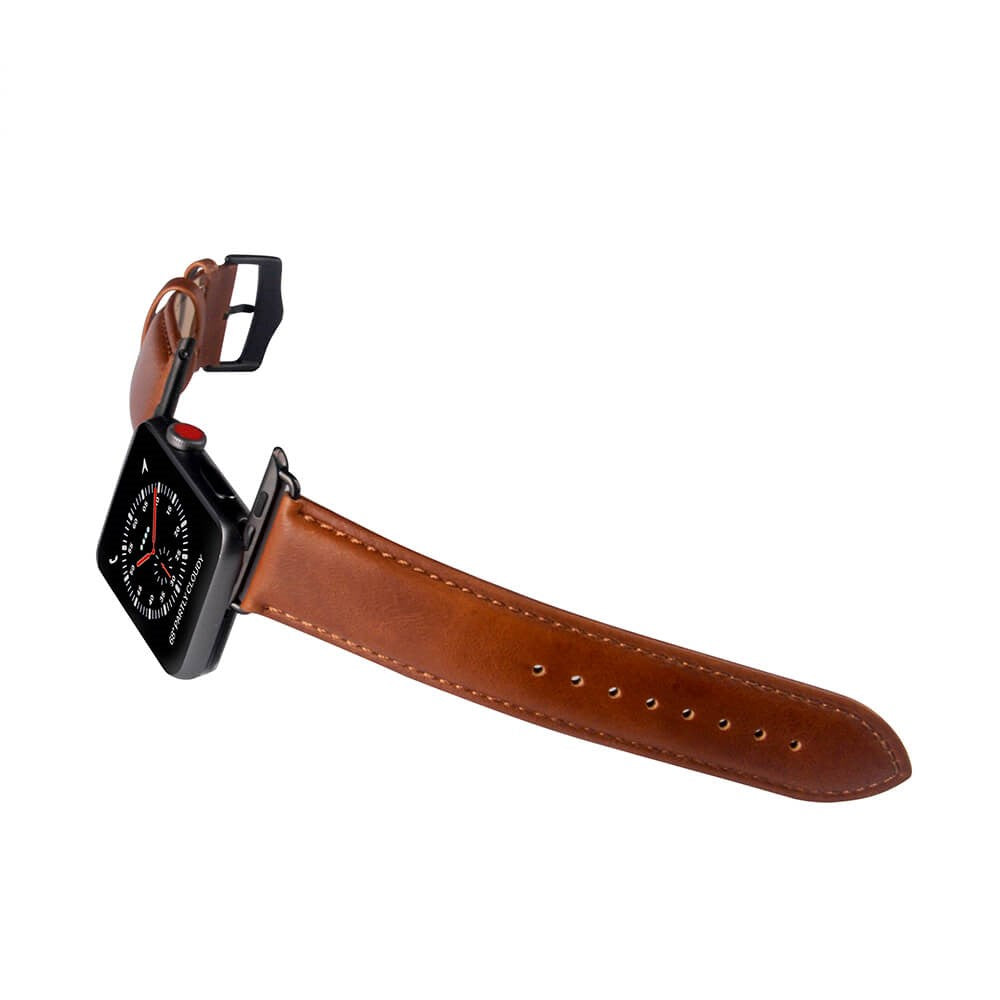 Apple Watch (42/44/SE/45/46/49mm) Buffalo Ægte Læder Rem - Brun