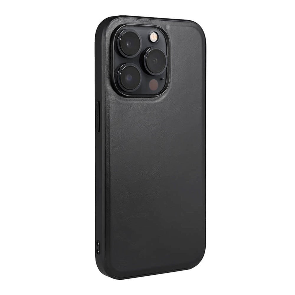 iPhone 14 Pro Buffalo Ægte Læder Cover - MagSafe Kompatibel - Sort
