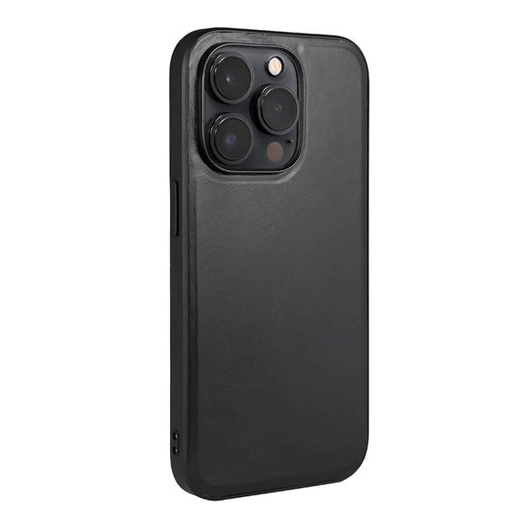 iPhone 14 Pro Buffalo Ægte Læder Cover - MagSafe Kompatibel - Sort