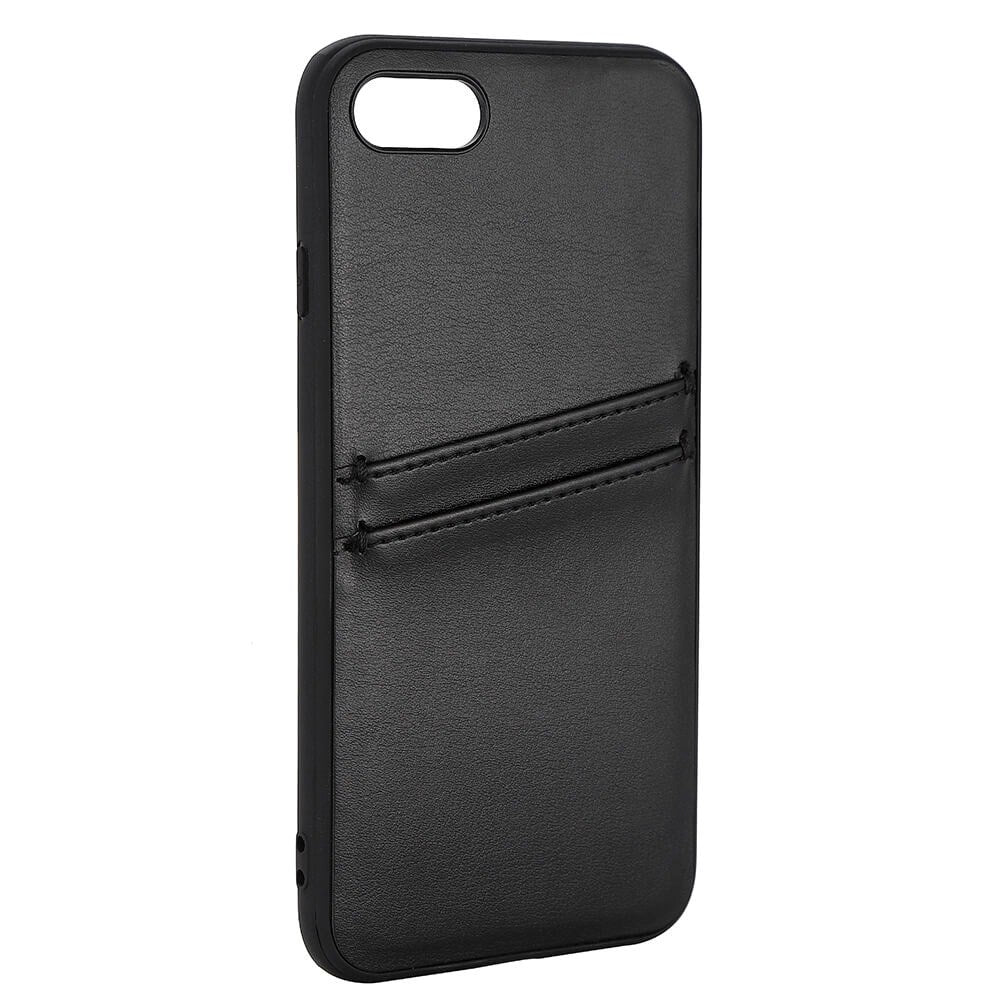 iPhone SE (2022 / 2020) / 8 / 7 Buffalo Ægte Læder Cover m. Kortlomme - Sort
