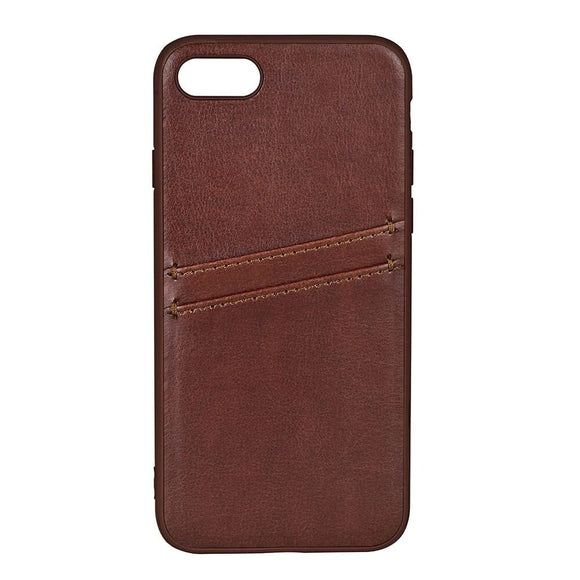 iPhone SE (2022 / 2020) / 8 / 7 Buffalo Ægte Læder Cover m. Kortlomme - Brun
