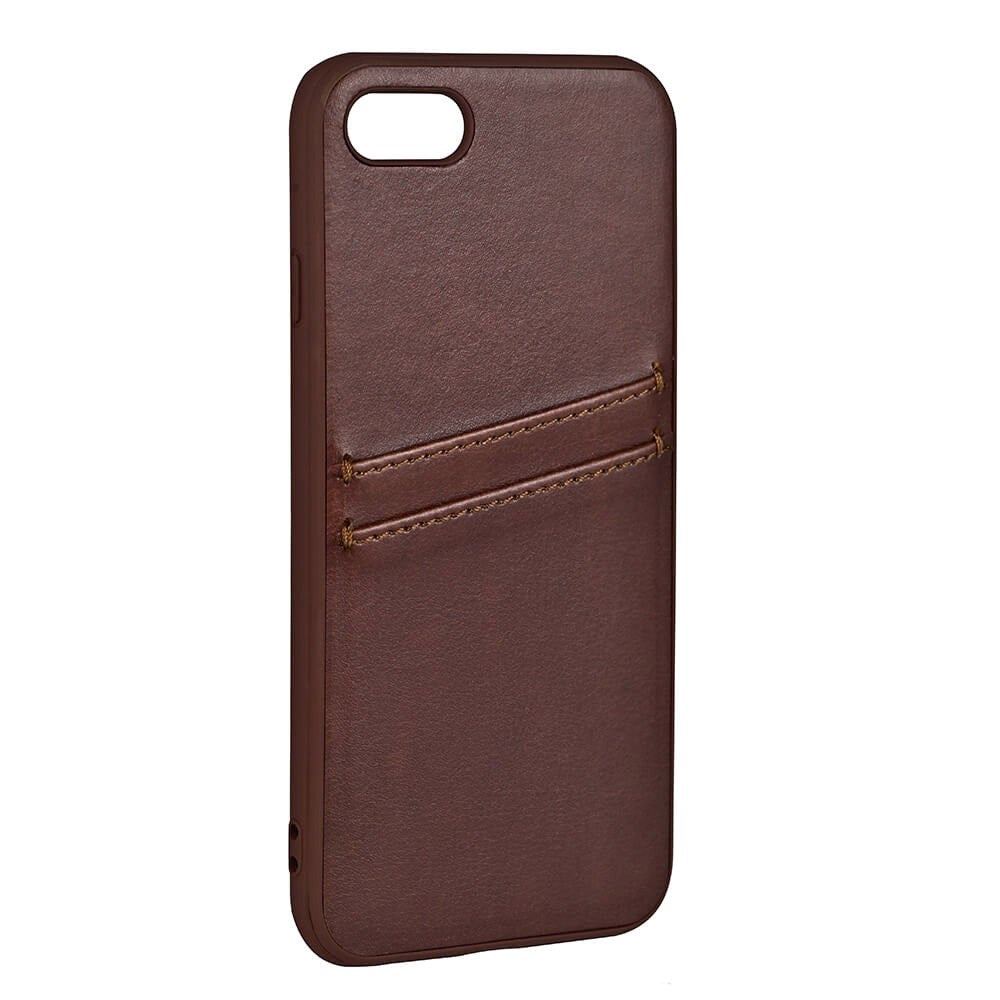 iPhone SE (2022 / 2020) / 8 / 7 Buffalo Ægte Læder Cover m. Kortlomme - Brun