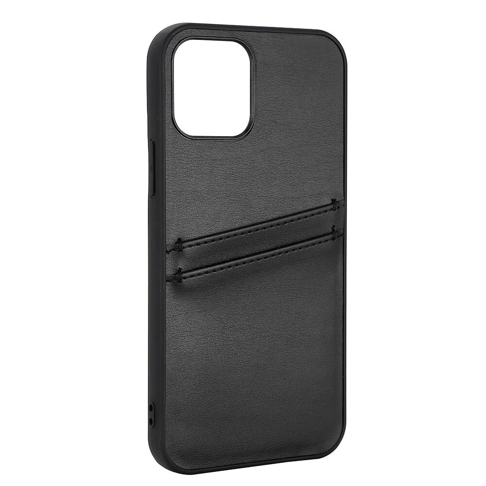 iPhone 12 / 12 Pro Buffalo Kunstlæder Cover m. Kortlomme - Sort