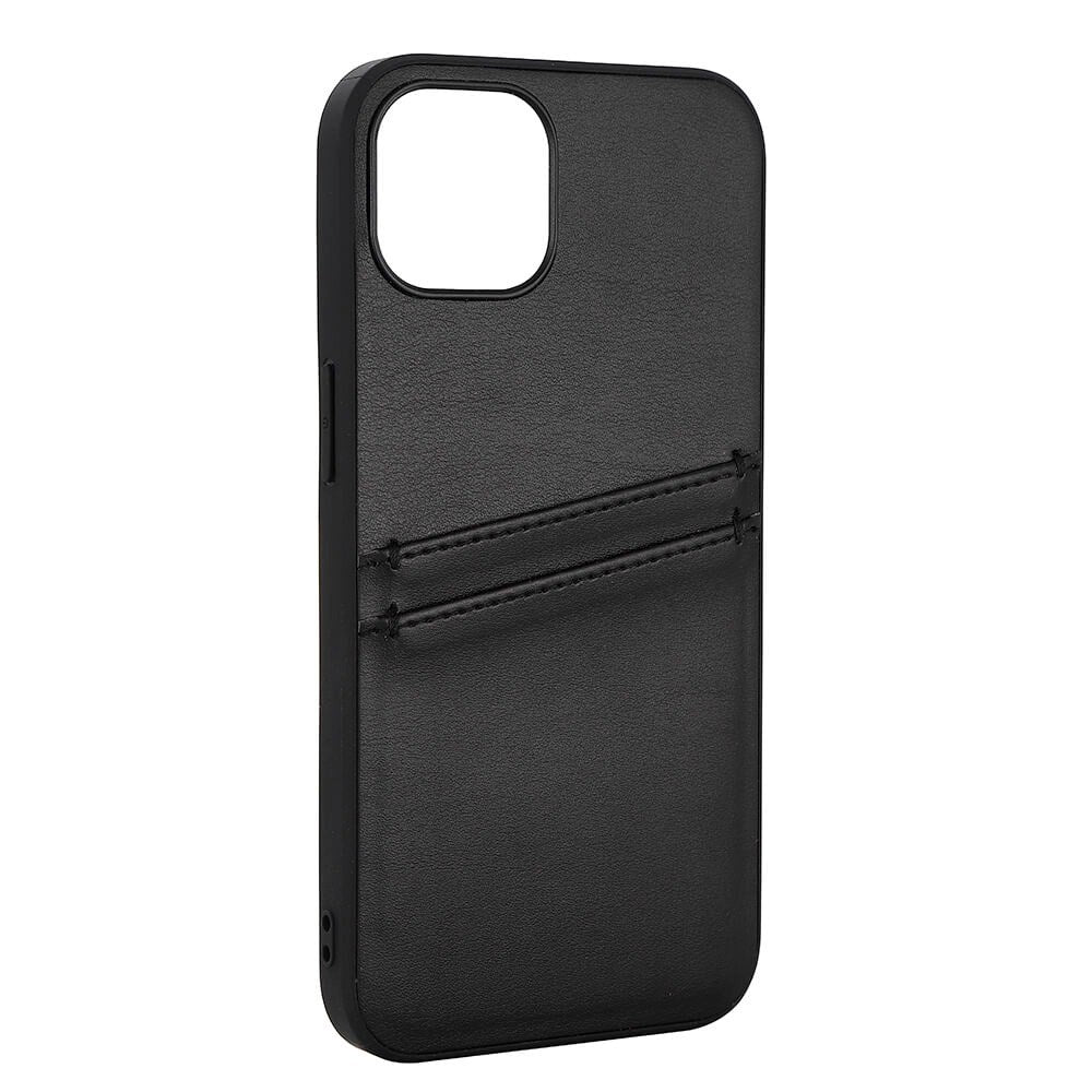 iPhone 13 Buffalo Ægte Læder Cover m. Kortlomme - Sort