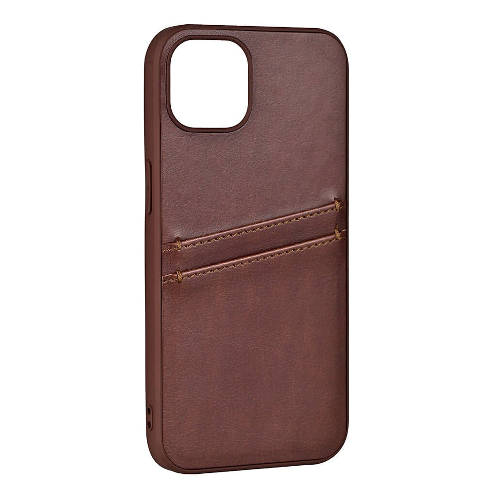 iPhone 13 Buffalo Ægte Læder Cover m. Kortlomme - Brun