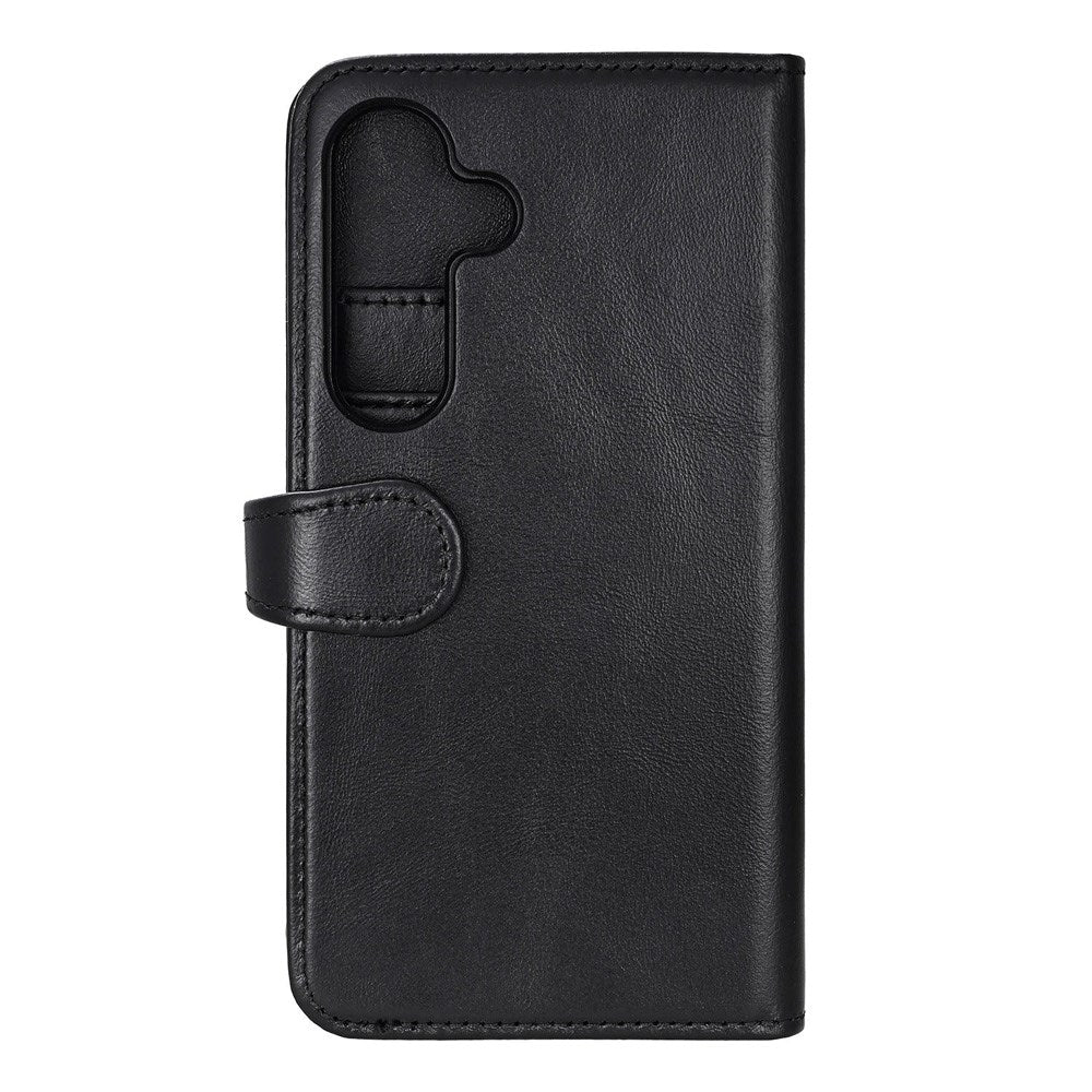 Samsung Galaxy S25 Buffalo 2-in-1 Wallet Ægte Læder Magnet Cover m. Pung - Sort