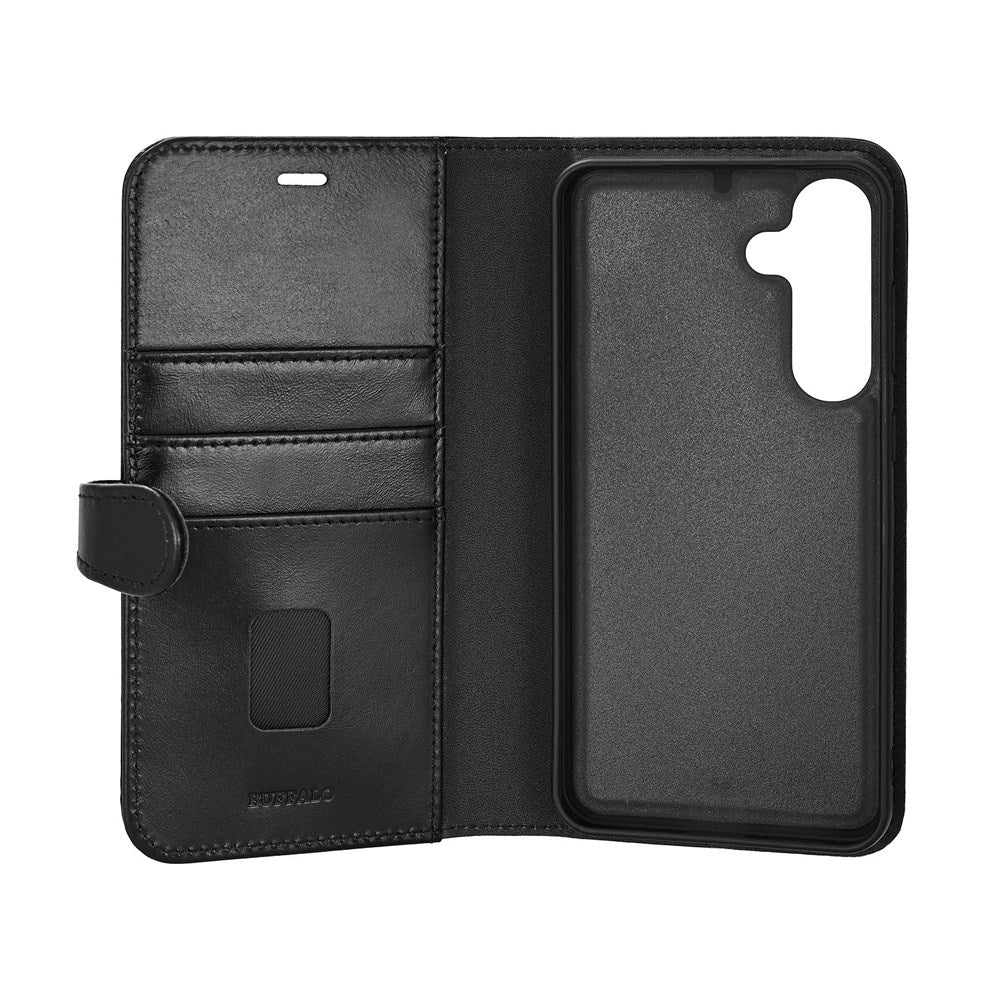 Samsung Galaxy S25+ (Plus) Buffalo 2-in-1 Wallet Ægte Læder Magnet Cover m. Pung - Sort