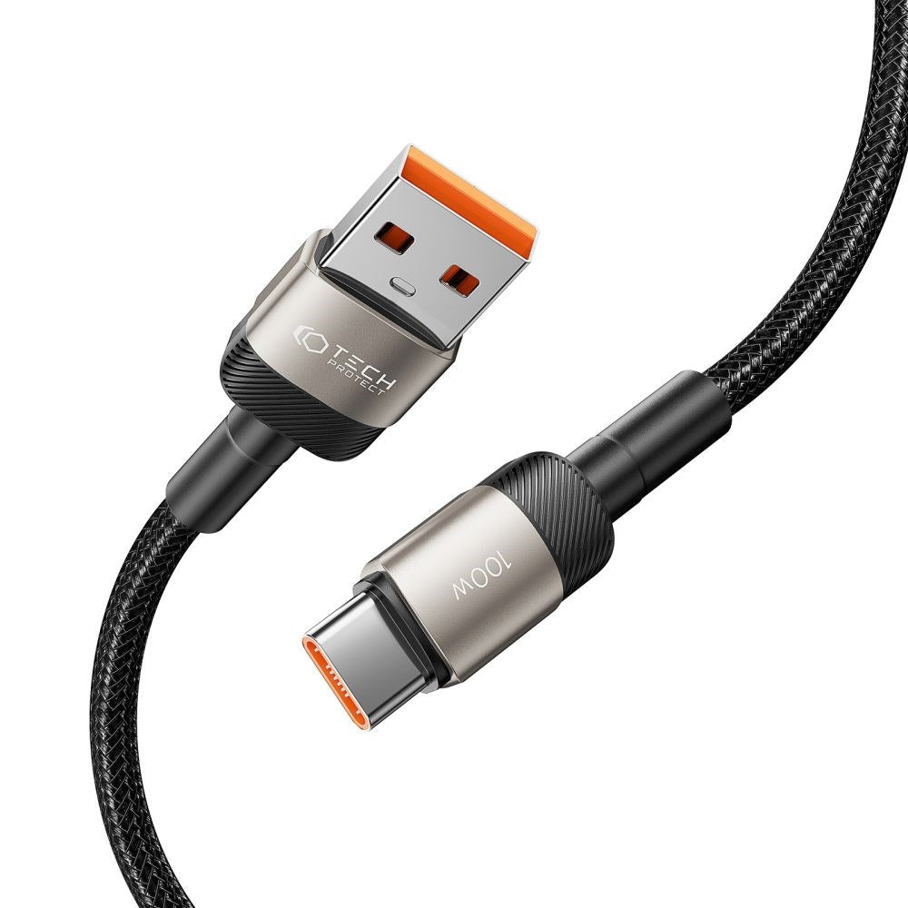 Tech-Protect Ultraboost Evo 100W/5A USB-A til USB-C Kabel 1m - Titanium