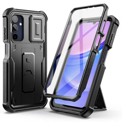 Samsung Galaxy A15 (5G) / A15 Tech-Protect Kevlar Pro Hårdt Plastik Cover m. Skærmbeskyttelse & Kickstand - Sort