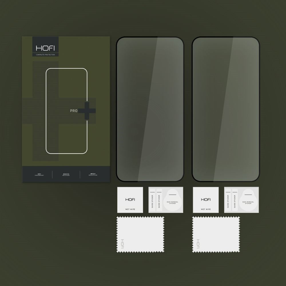 Samsung Galaxy A35 (5G) / A55 (5G) Hofi Glass Pro+ Hærdet Glas Skærmbeskyttelse - Case Friendly - 2-Pak - Sort Kant