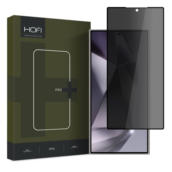 Samsung Galaxy S24 Ultra Hofi Glass Pro+ Skærmbeskyttelse m. Privacy Funktion - Case Friendly - Gennemsigtig