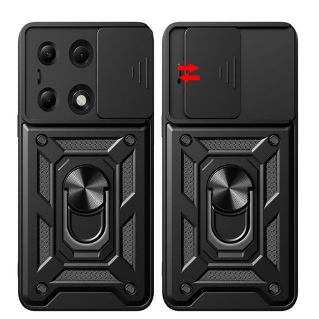 Xiaomi Redmi Note 13 Pro (5G) / Poco X6 Tech-Protect Camshield m. Magnetisk Fingerring & Ståfunktion - Sort