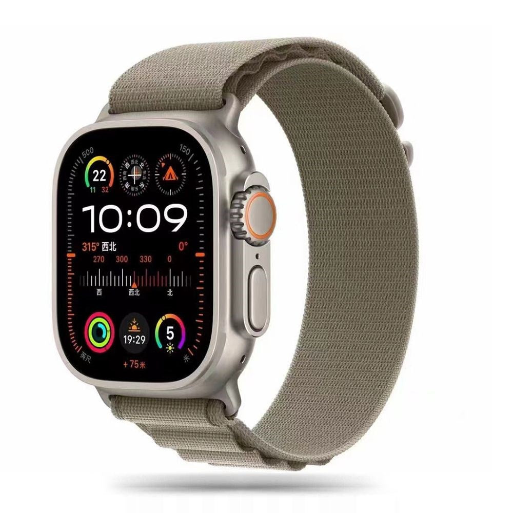 Apple Watch (44/SE/45/46/49mm) Tech-Protect Nylon Pro Rem - Beige / Olivengrøn