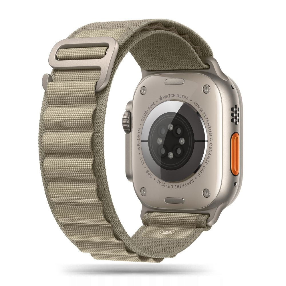 Apple Watch (44/SE/45/46/49mm) Tech-Protect Nylon Pro Rem - Beige / Olivengrøn