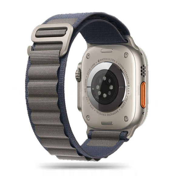 Apple Watch (44/SE/45/46/49mm)) Tech-Protect Nylon Pro Rem - Mørkeblå / Grå