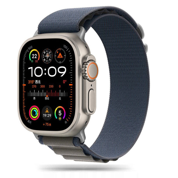 Apple Watch (44/SE/45/46/49mm)) Tech-Protect Nylon Pro Rem - Mørkeblå / Grå