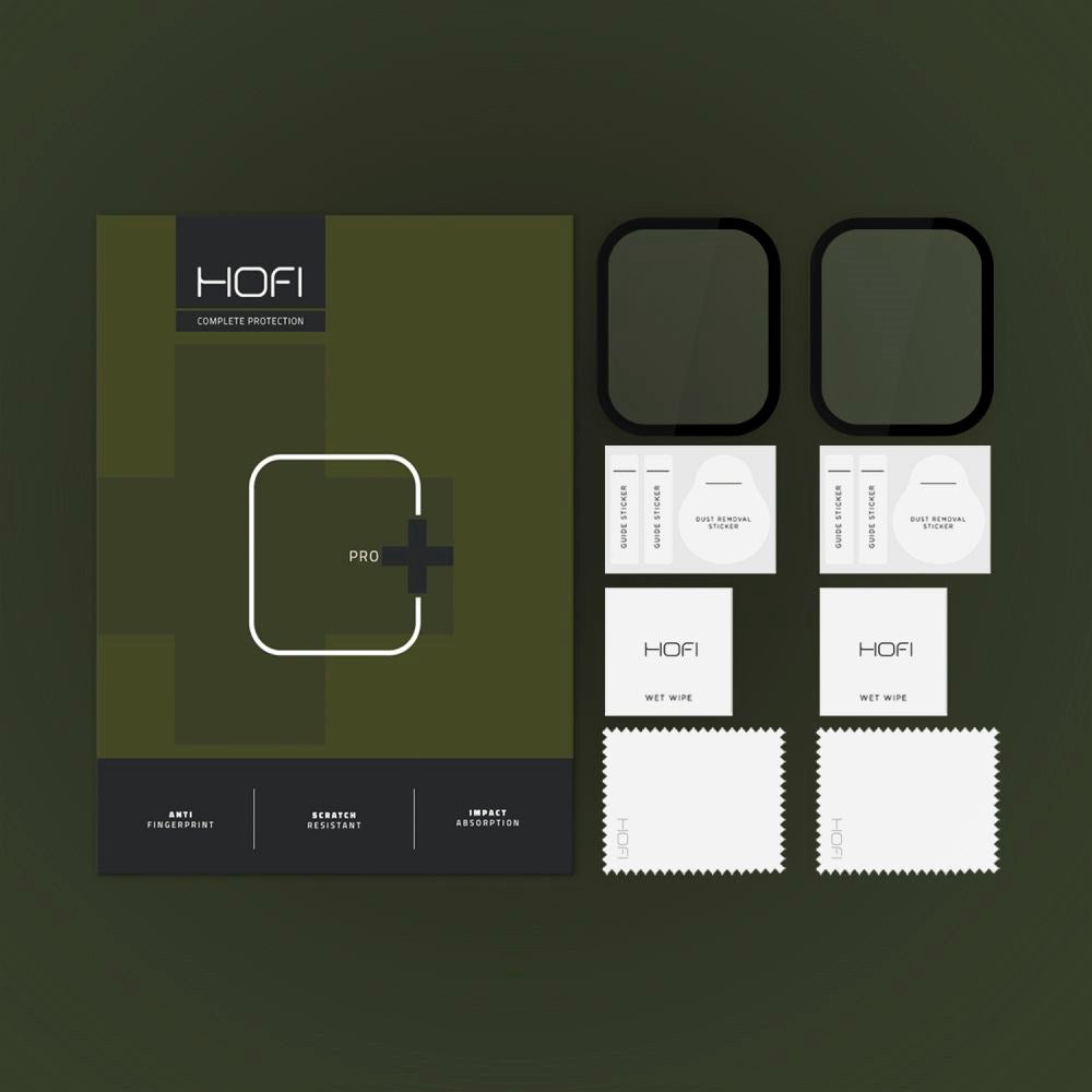 HOFI Apple Watch 9/8/7 (45mm) Hybrid Pro+ Beskyttelsesglas - 2 stk. - Sort Kant