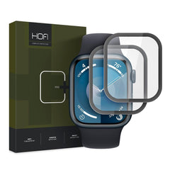 HOFI Apple Watch 9/8/7 (45mm) Hybrid Pro+ Beskyttelsesglas - 2 stk. - Sort Kant
