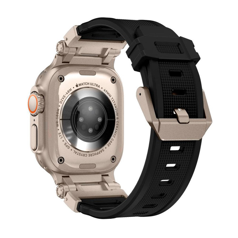 Apple Watch (42/44/SE/45/46/49mm) Tech-Protect Delta Pro Silikone Rem - Black / Titanium