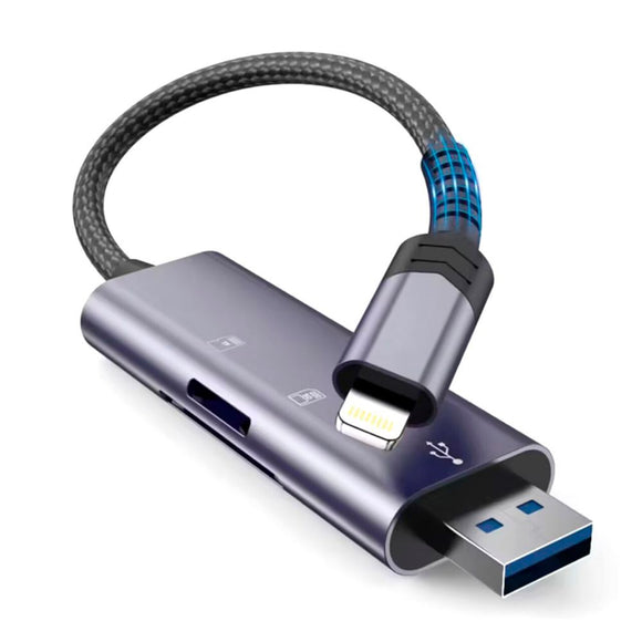 Tech-Protect Ultraboost SD-Kort Adapter m. Lightning / USB-A - Hukommelseskortlæser - Grå