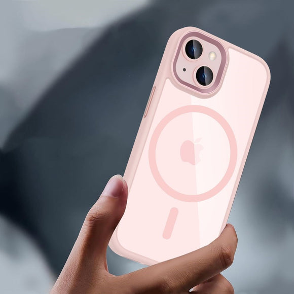 iPhone 15 Tech-Protect Magmat Cover - MagSafe Kompatibel - Gennemsigtig / Lyserød