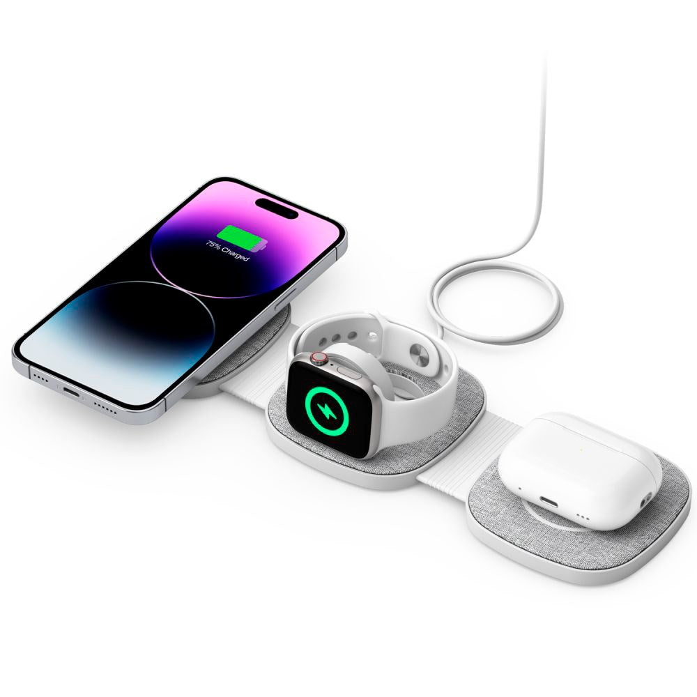 Tech-Protect A32 3-in-1 Trådløs Oplader 15W - MagSafe Kompatibel - Grå