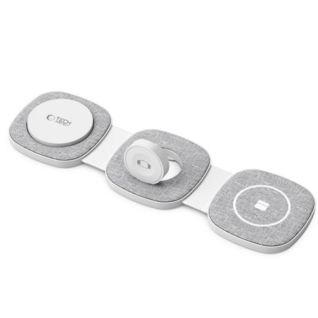 Tech-Protect A32 3-in-1 Trådløs Oplader 15W - MagSafe Kompatibel - Grå