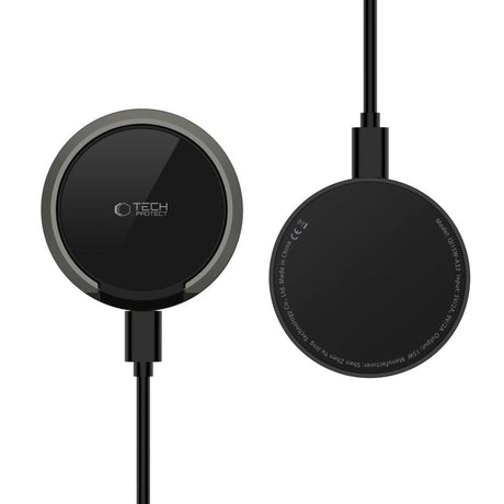 Tech-Protect A33 Trådløs Oplader 15W - MagSafe Kompatibel - Sort