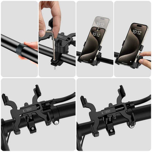 Tech-Protect V3 Universal Bike Mount - Max Mobil: 60-97mm - Sort