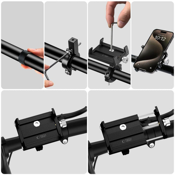 Tech-Protect V4 Universal Bike Mount - Max Mobil: 62-105mm - Sort