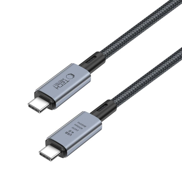 Tech-Protect 8K Ultraboost 40GBPS / PD 240W USB-C til USB-C Kabel 1m - Sort